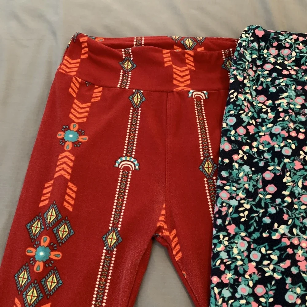 LuLaRoe Leggings Womens One Size Multicolor Floral Geometric Southwest Soft‎ Lot
